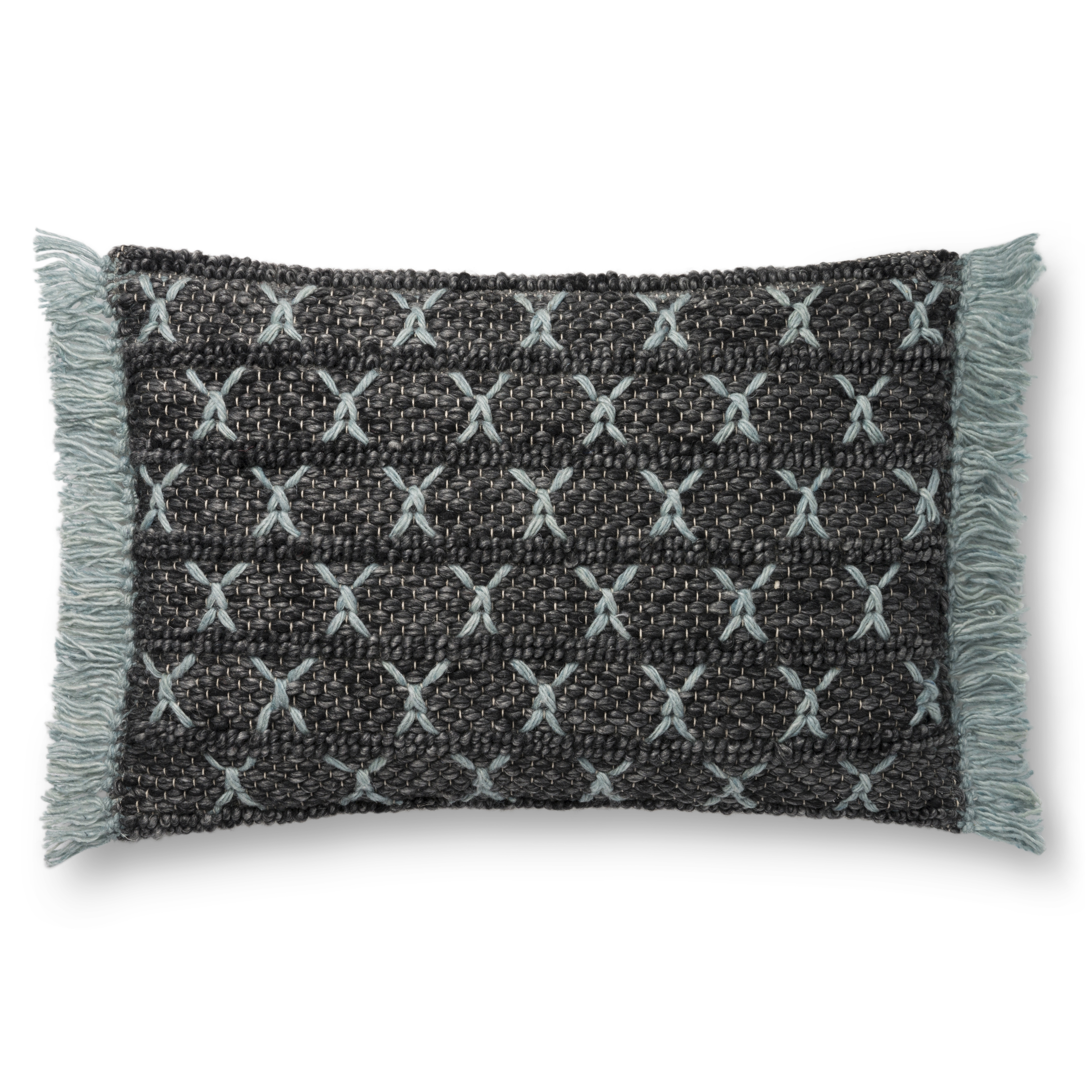 Loloi PILLOWS P0811 Charcoal / Blue 16" x 26" Cover Only - Image 0