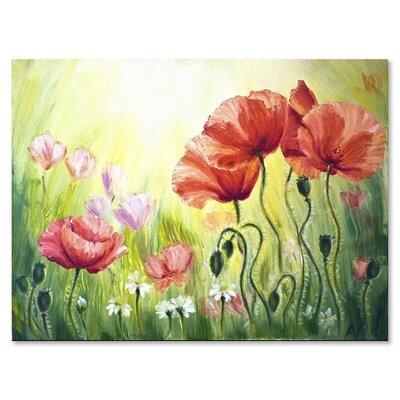 Blossoming Poppies In The Morning I - Traditional Canvas Wall Art Print - Image 0