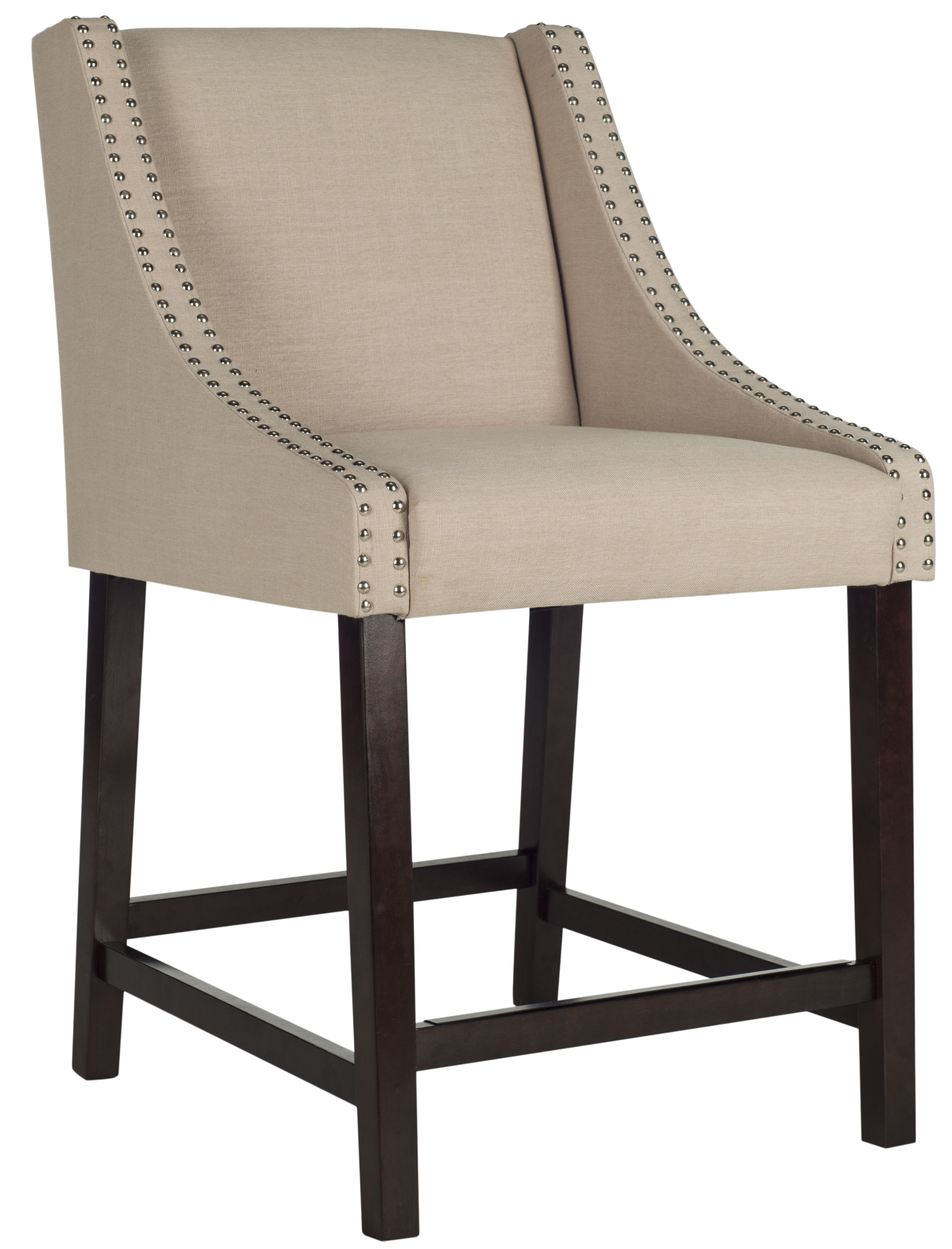 Dylan Counter Stool - Taupe/Espresso - Safavieh - Image 0