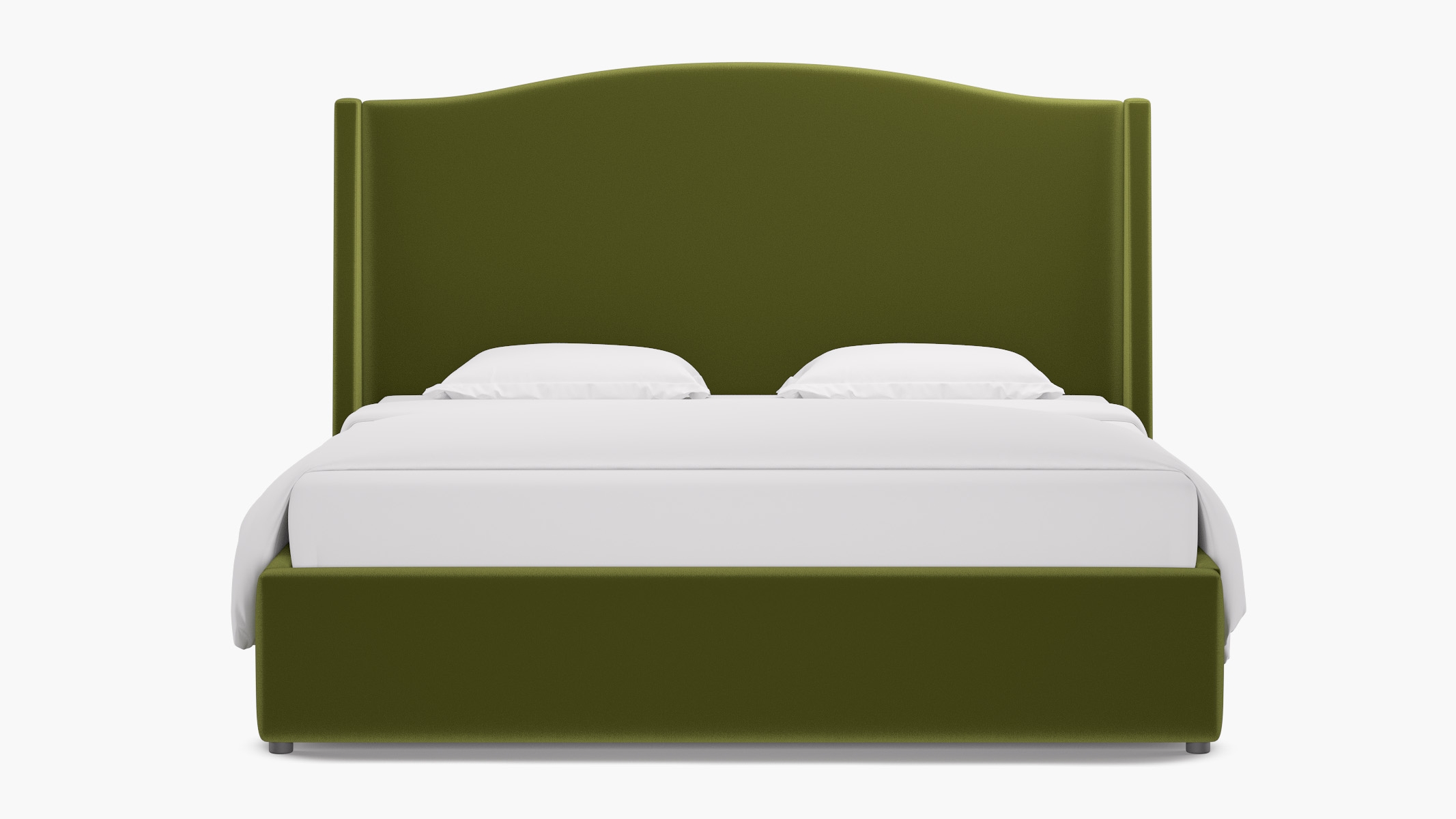 Curved Wingback Bed, Sage Performance Velvet, King - Image 0