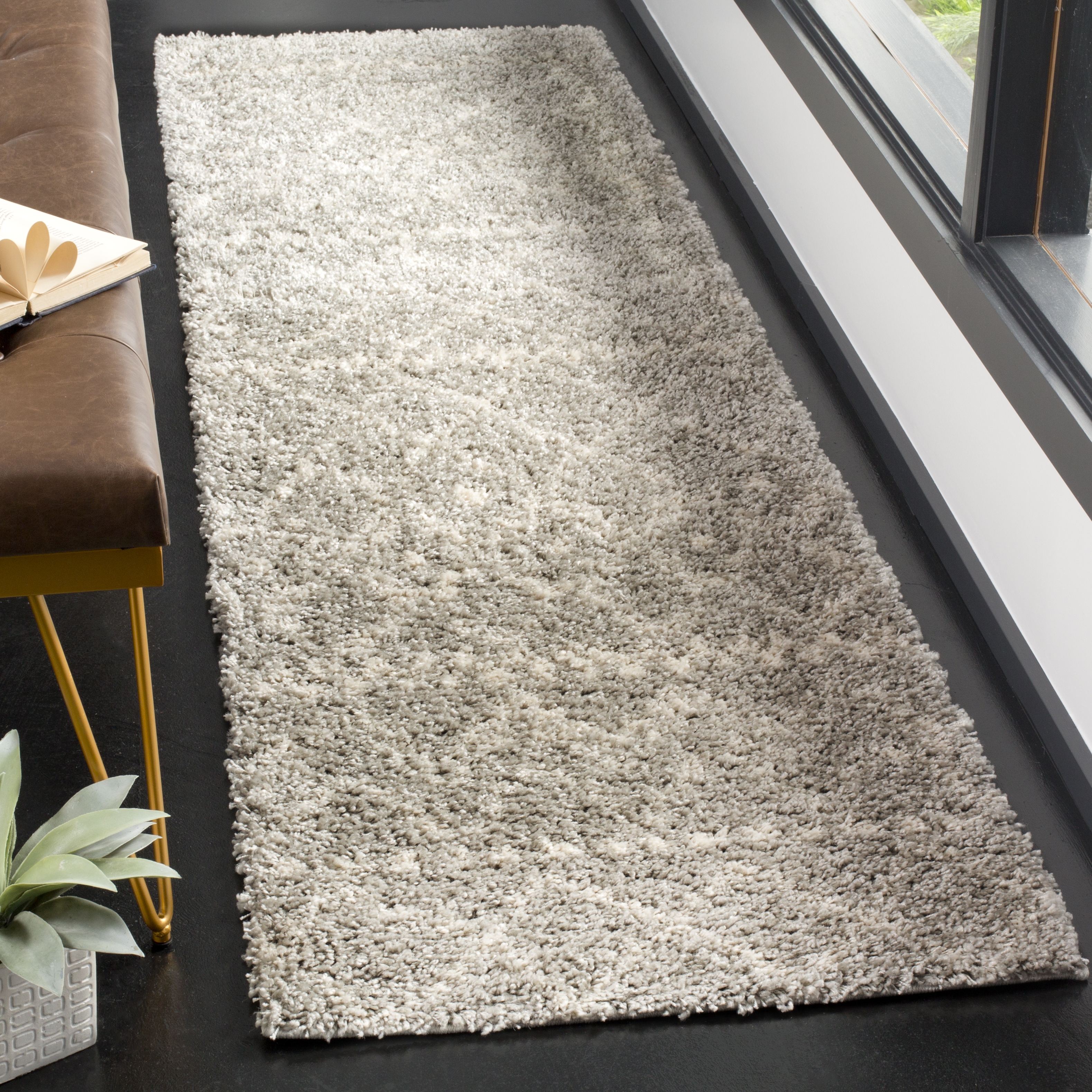 Arlo Home Woven Area Rug, ASG750D, Grey/Ivory,  2' 3" X 8' - Image 1