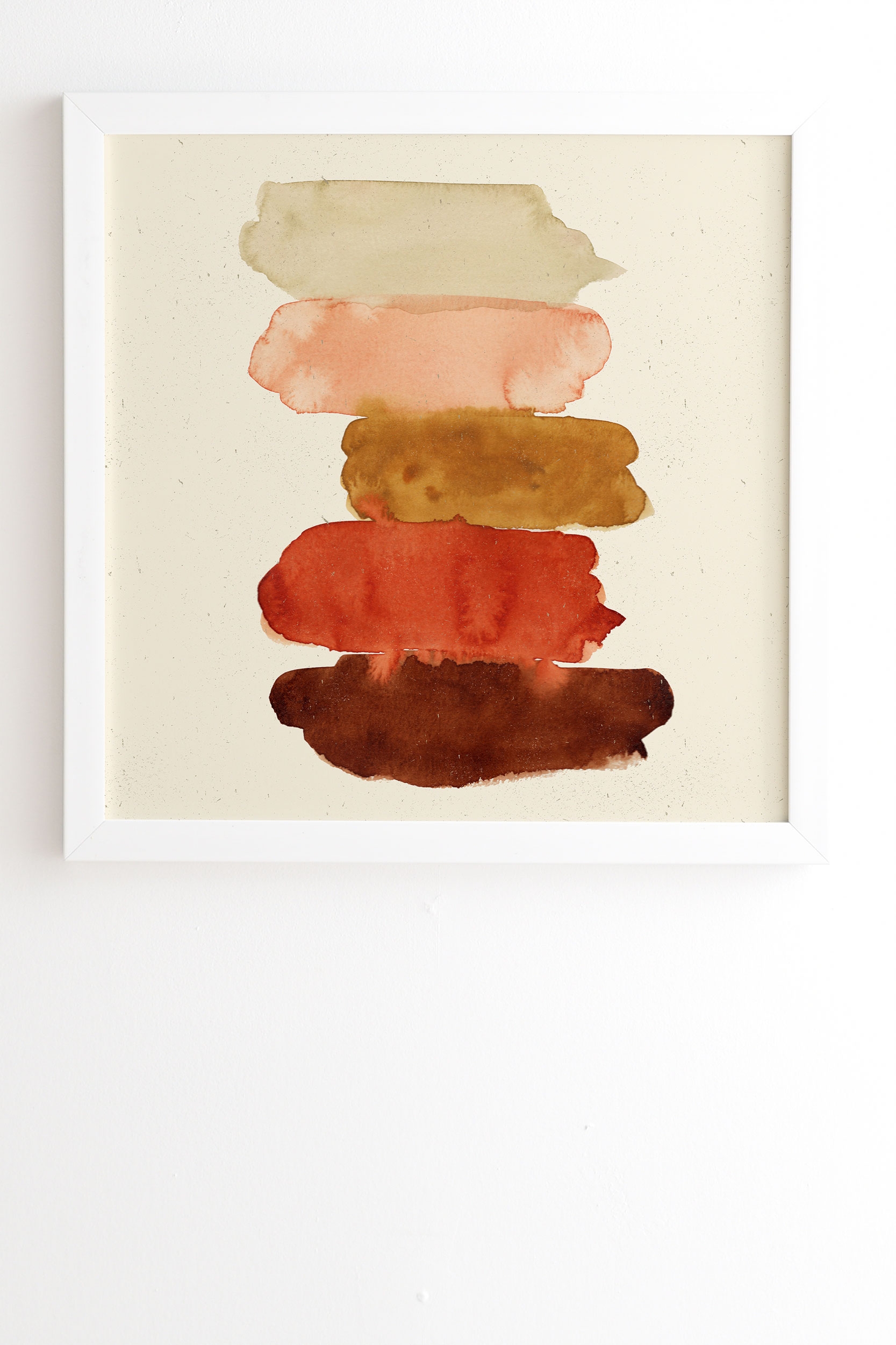 Watercolor Swatches Rust Brown by Pauline Stanley - Framed Wall Art Basic White 19" x 22.4" - Image 1