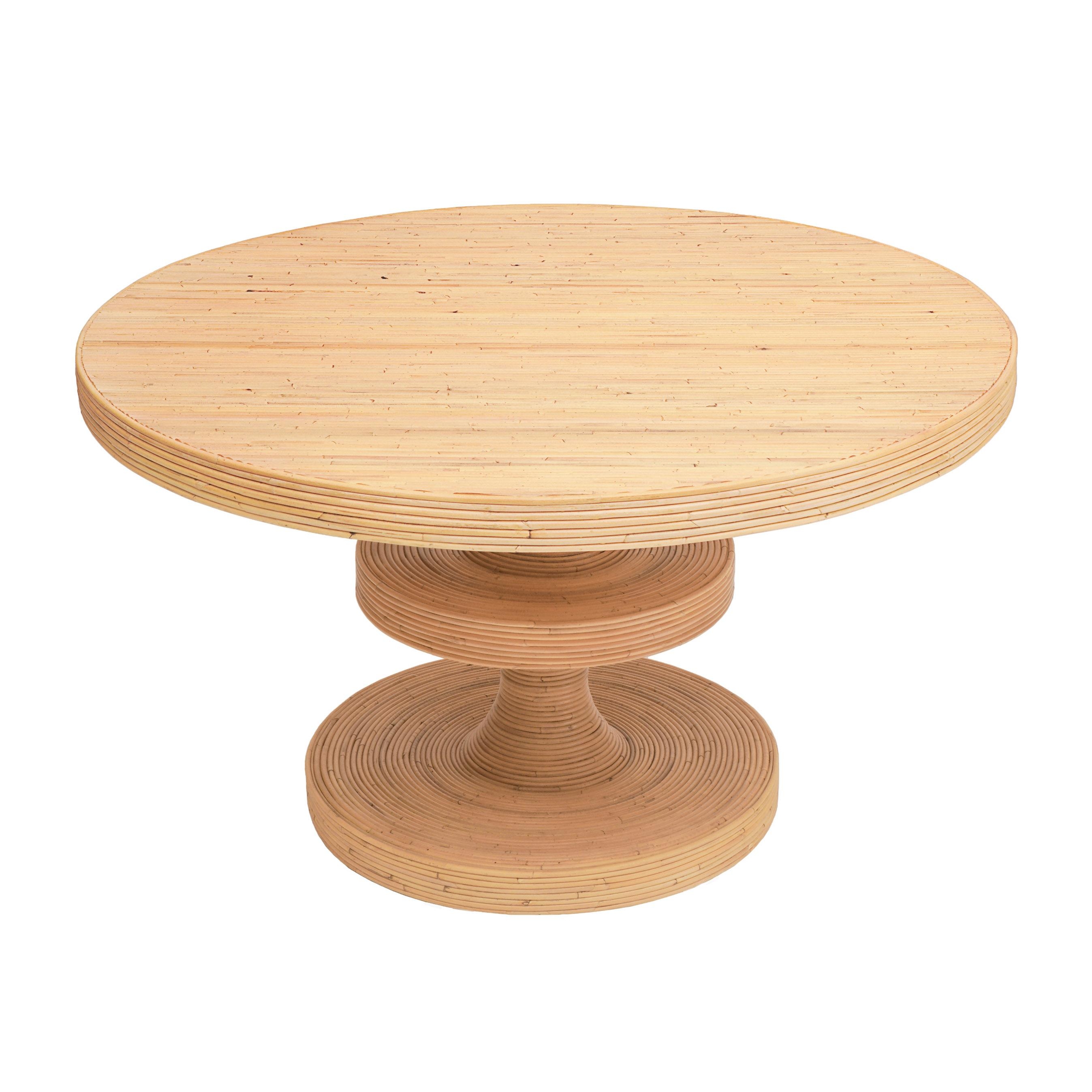 Apollonia Natural Rattan Round Dining Table - Image 4