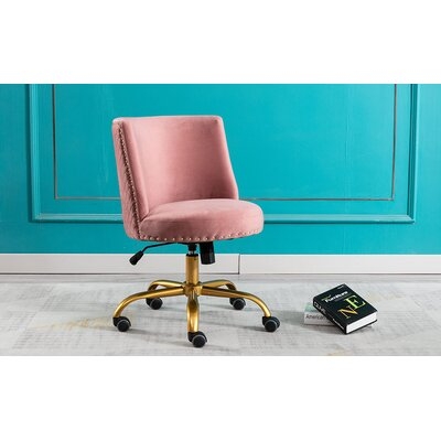 Velvet Home Office Desk Chair, Swivel Accent Chair For Living Room And Bedroom, Modern Tilt Task Chair For Computer Desk,Mustard - Image 0