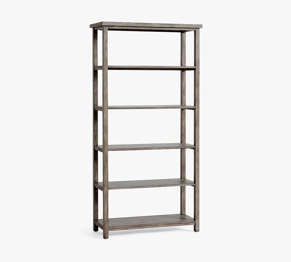 Mateo 36" x 72" Wide Etagere Bookcase, Salvaged Gray - Image 0