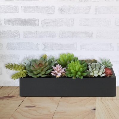 12 Inch Planter Box With Artificial Plants - Image 0