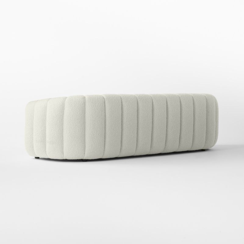 Fitz 98" Channeled White Boucle Sofa - Image 4