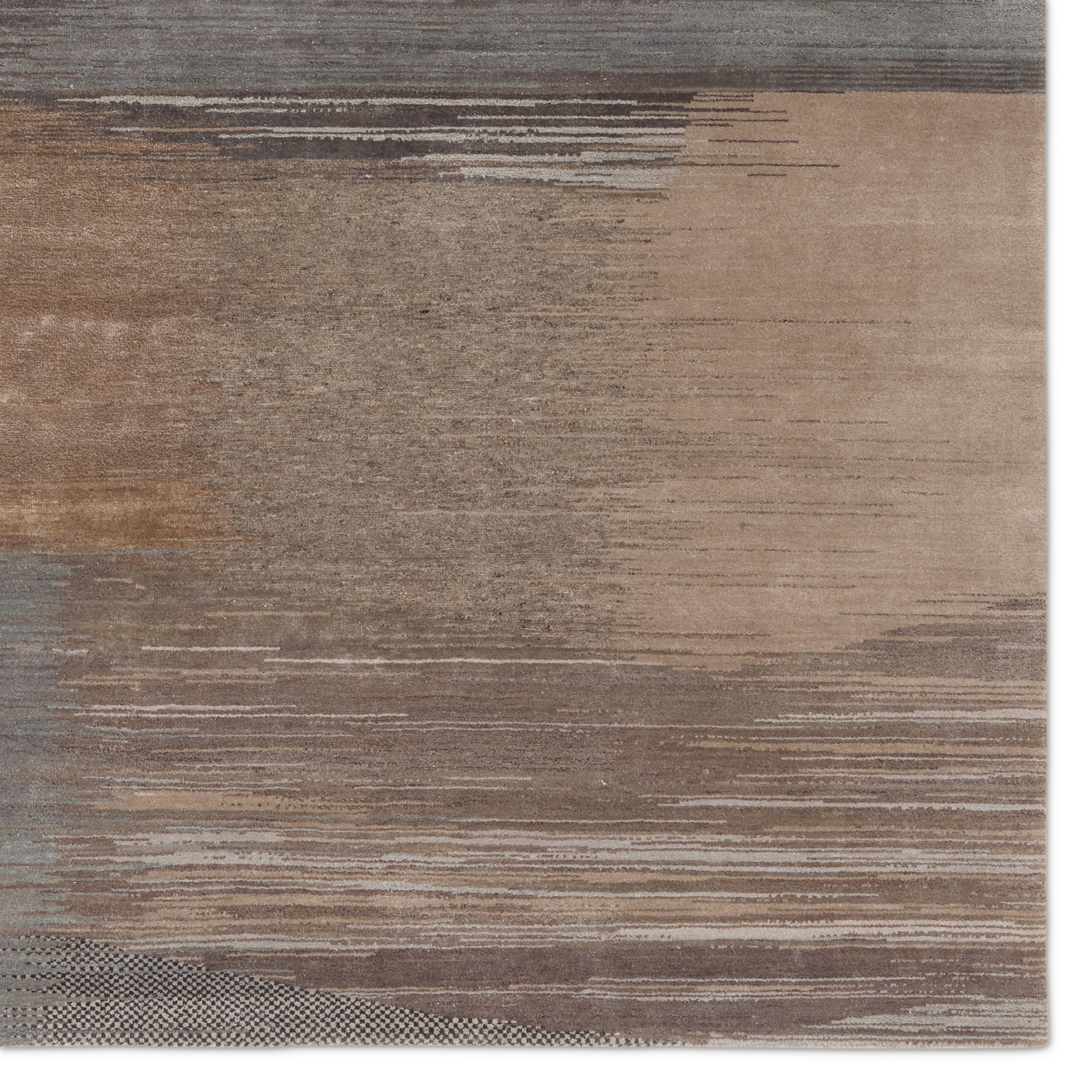 Kavi By Rhiain IGK01 Handknotted Abstract Gray and Brown Area Rug (9'x12') - Image 3