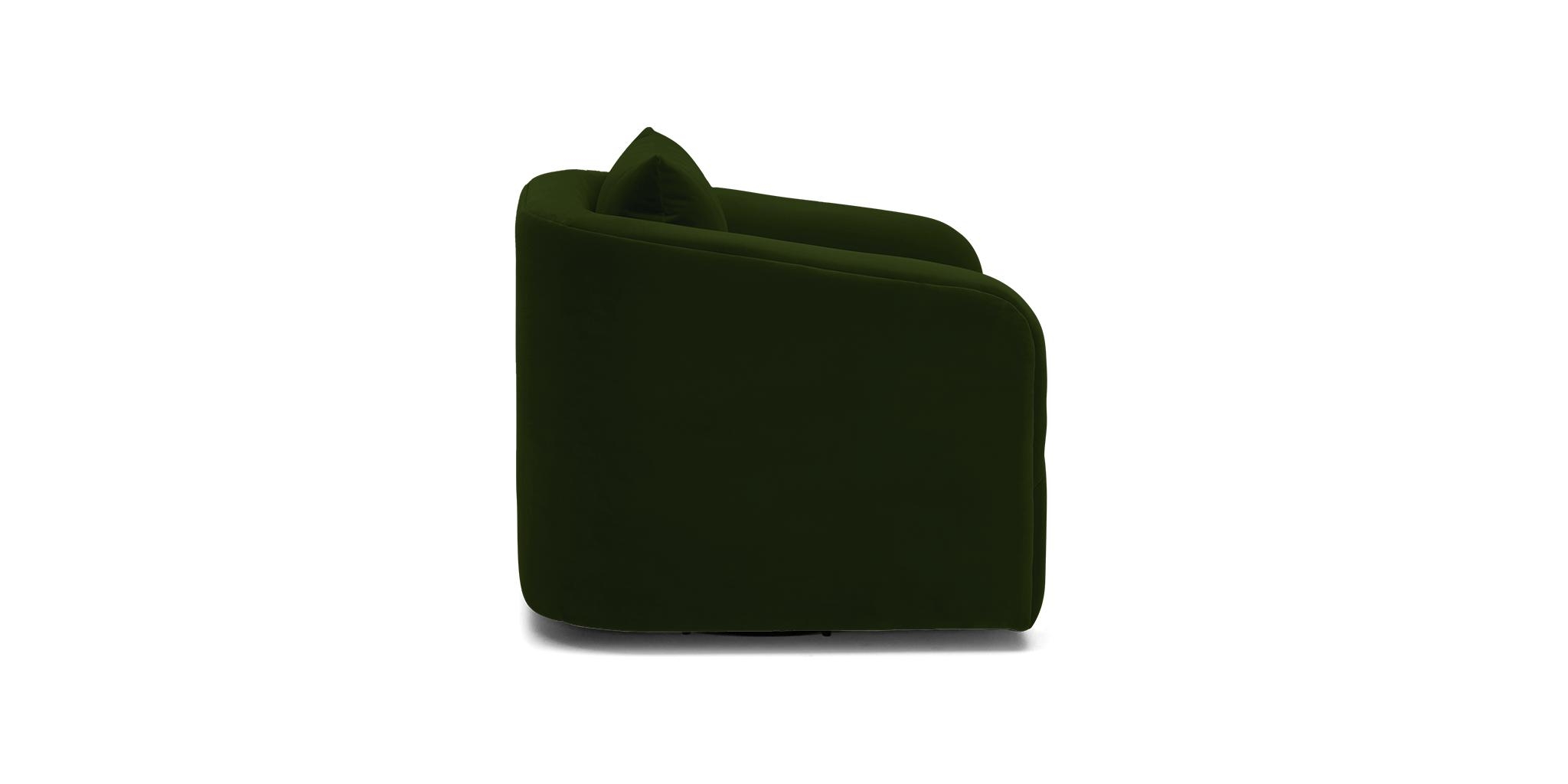 Green Amelia Mid Century Modern Swivel Chair - Royale Forest - Image 2