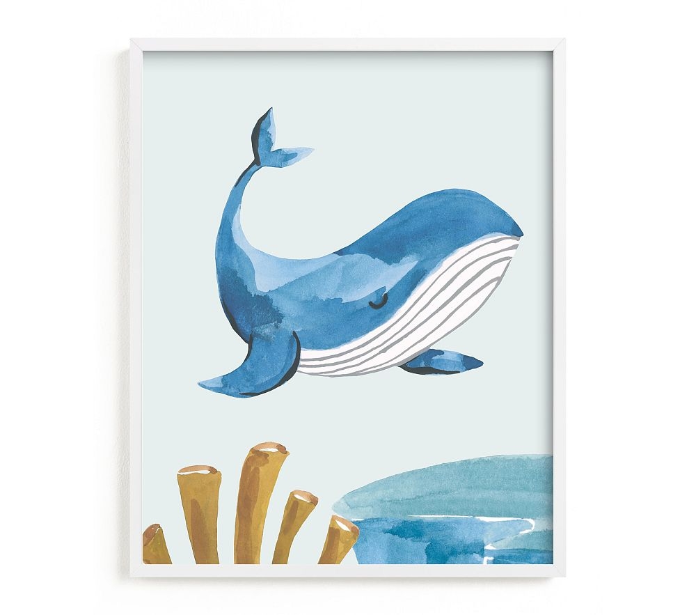 Minted Ocean Friends, Whale, 16x20, White Frame - Image 0