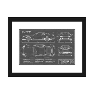 Toyota Supra MKIV | Black - Drawing Print - Image 0