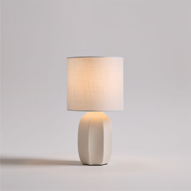 Amaryllis White Ceramic Mini Table Lamp 15" - Image 0
