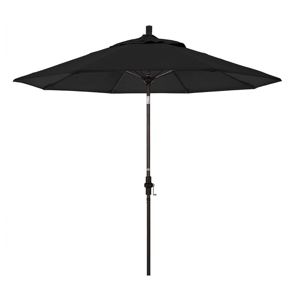 Outdoor Market Umbrella, 9 Ft, Round, Bronze, Sunbrella Canvas, Black - Image 0