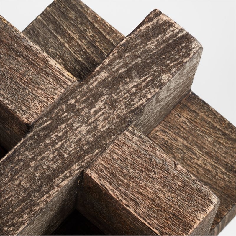 Black Wood Block Sculpture 6" - Image 2