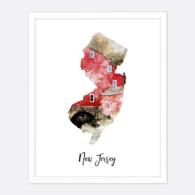 Vertical_New Jersey-1 - Unframed Watercolor Map Print - Image 0