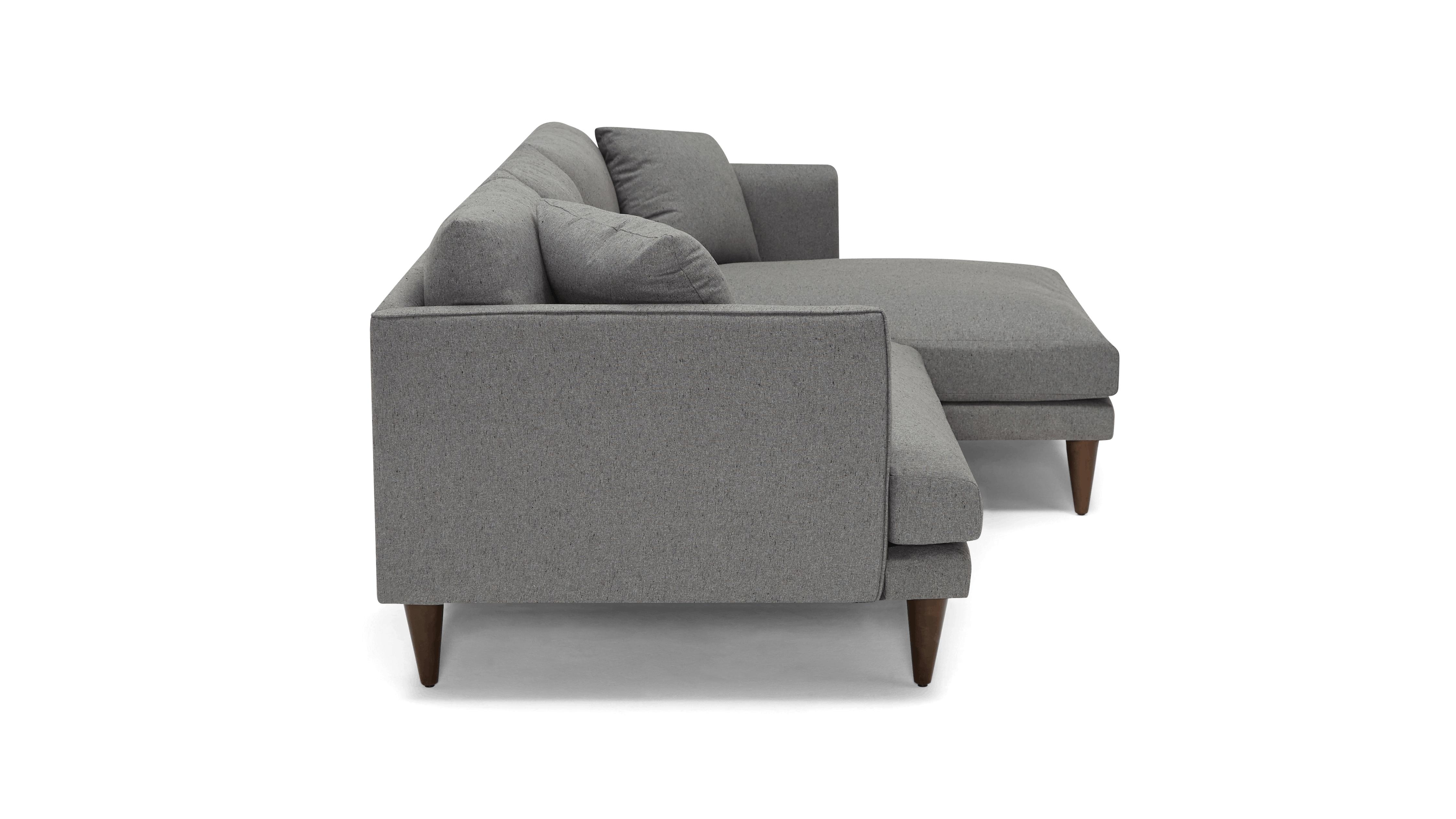 Gray Lewis Mid Century Modern Sectional - Essence Ash - Mocha - Right - Cone - Image 2