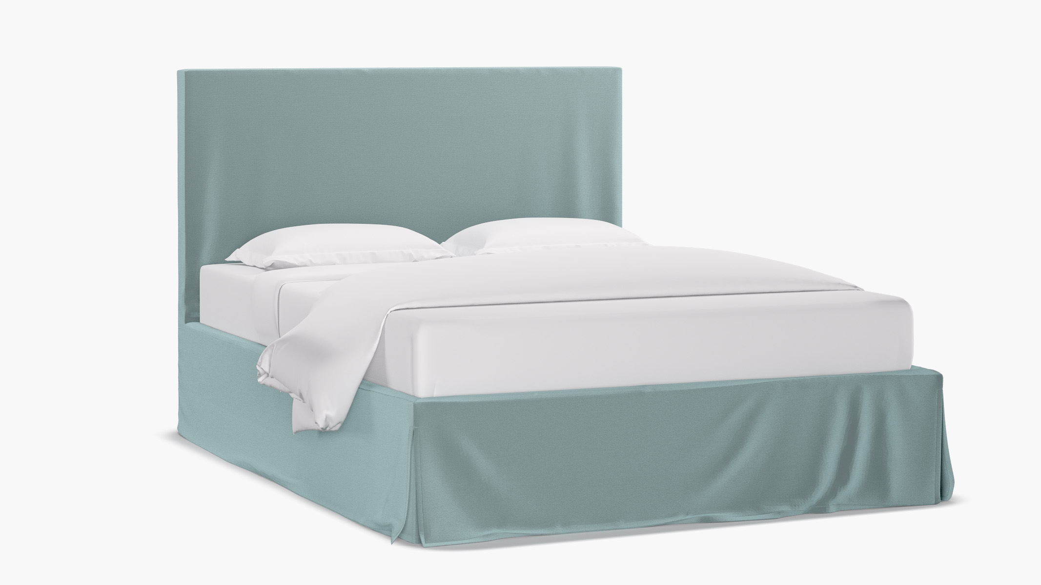 Slipcovered Bed, Spa Performance Plush Velvet, King - Image 1