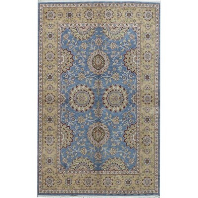 One-of-a-Kind Manchuria Hand-Knotted Blue/Brown 5'9" x 8'9" Wool Area Rug - Image 0