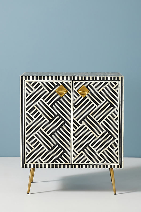 Optical Inlay Entryway Cabinet By Anthropologie in Black - Image 0