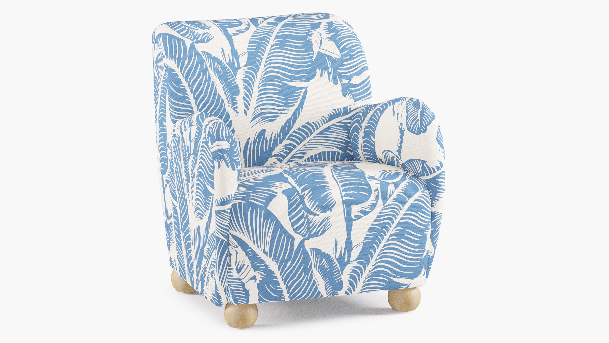 Bun Foot Accent Chair, Cornflower Martinique® Encore, Natural - Image 1