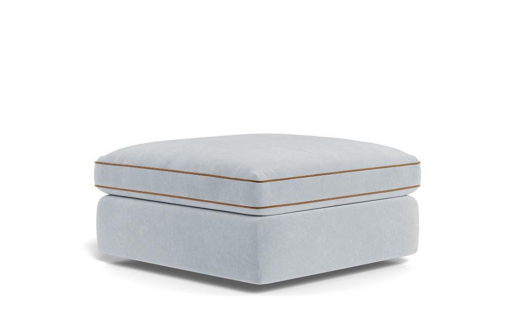 James Square Ottoman with Contrast Piping and Storage Option - Image 2