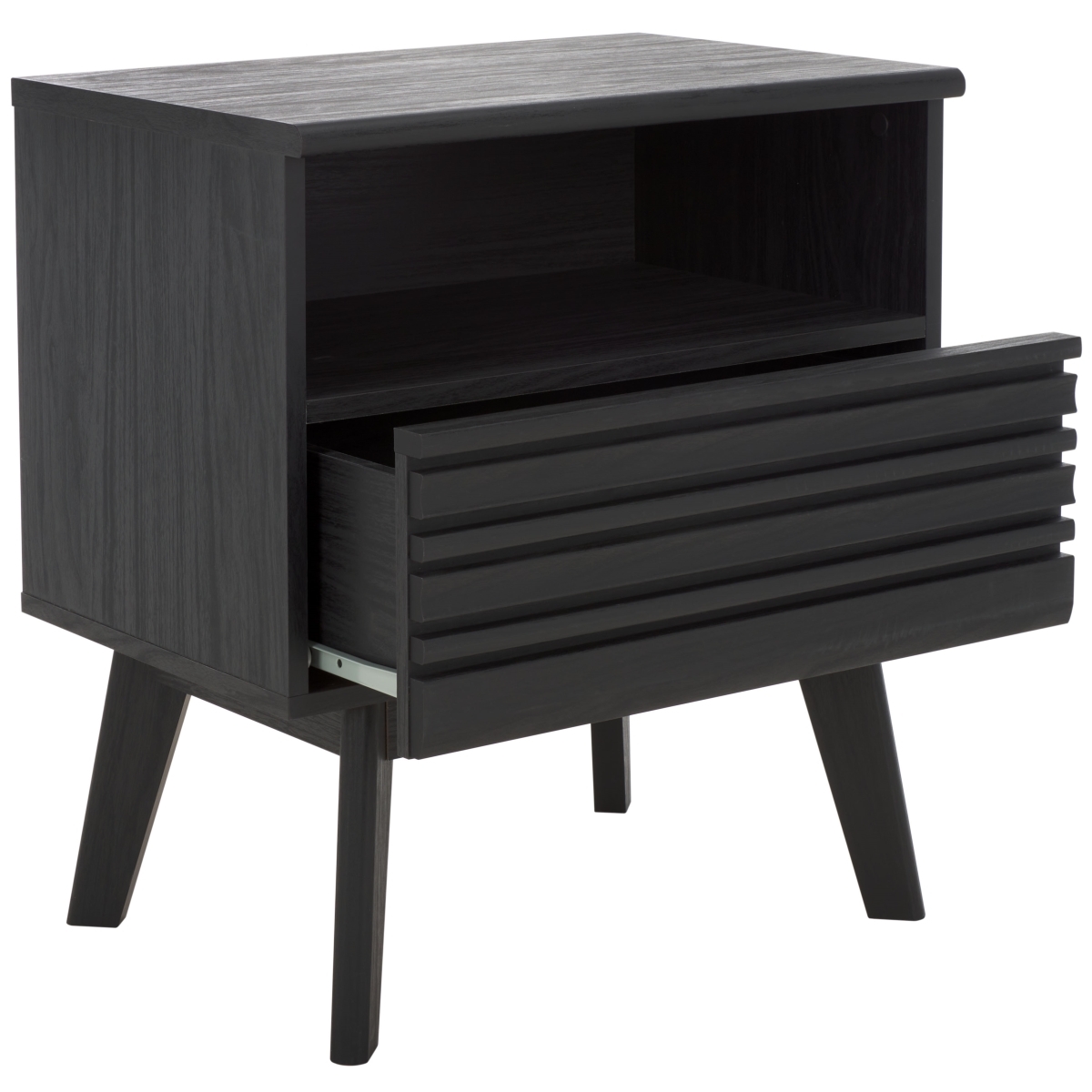 Esma 1 Drawer 1 Shelf Nightstand - Black - Safavieh - Image 5