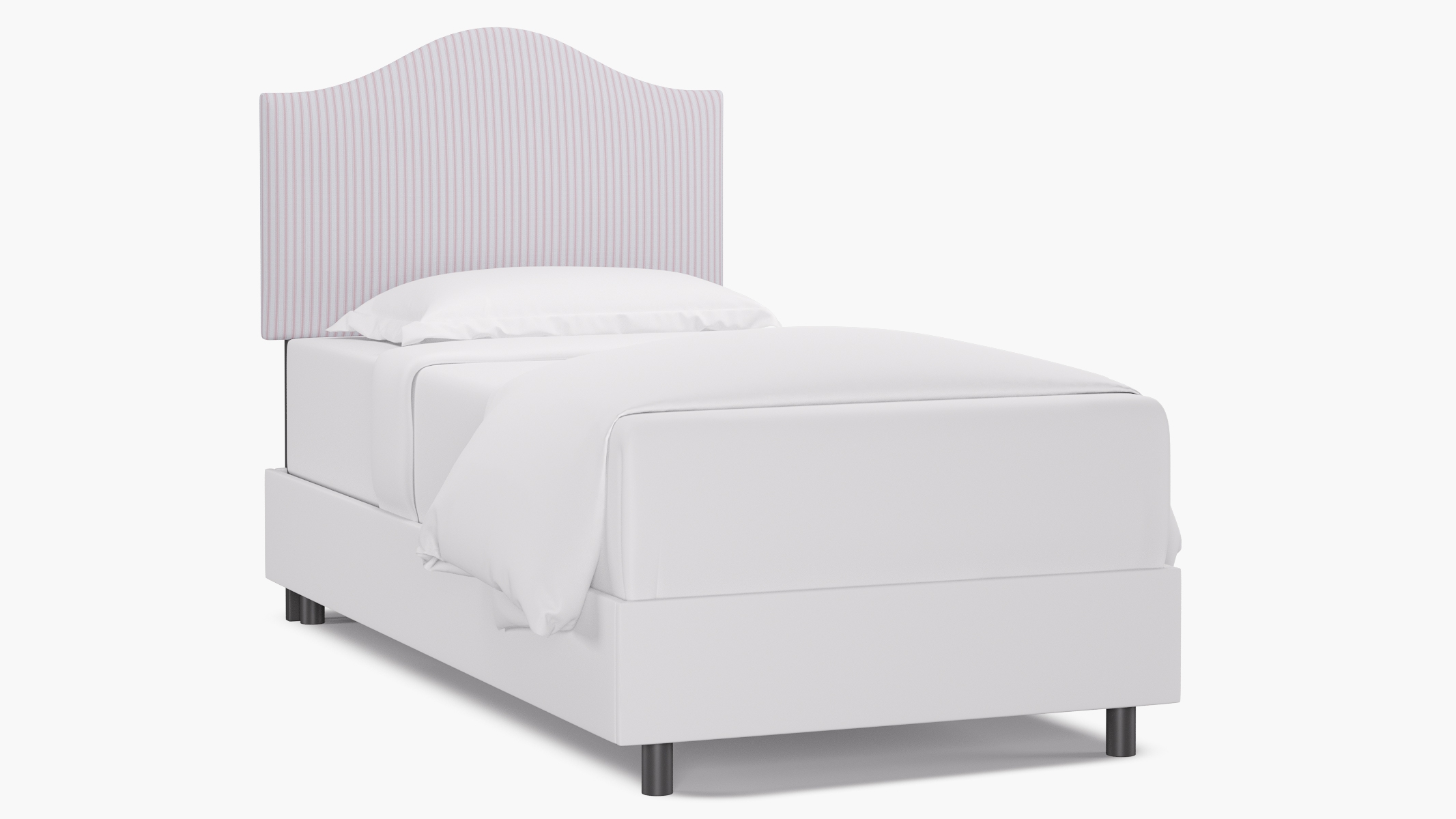 Camelback Headboard, Pink Classic Ticking Stripe, Twin - Image 0