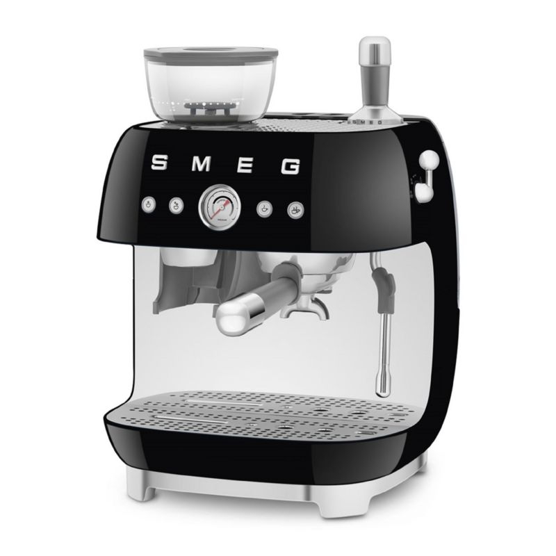 SMEG Black Semi-Automatic Espresso Machine with Milk Frother - Image 2