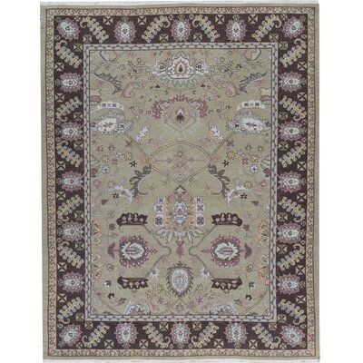 Oriental Hand-Knotted Wool Camel/Aubergine Area Rug - Image 0