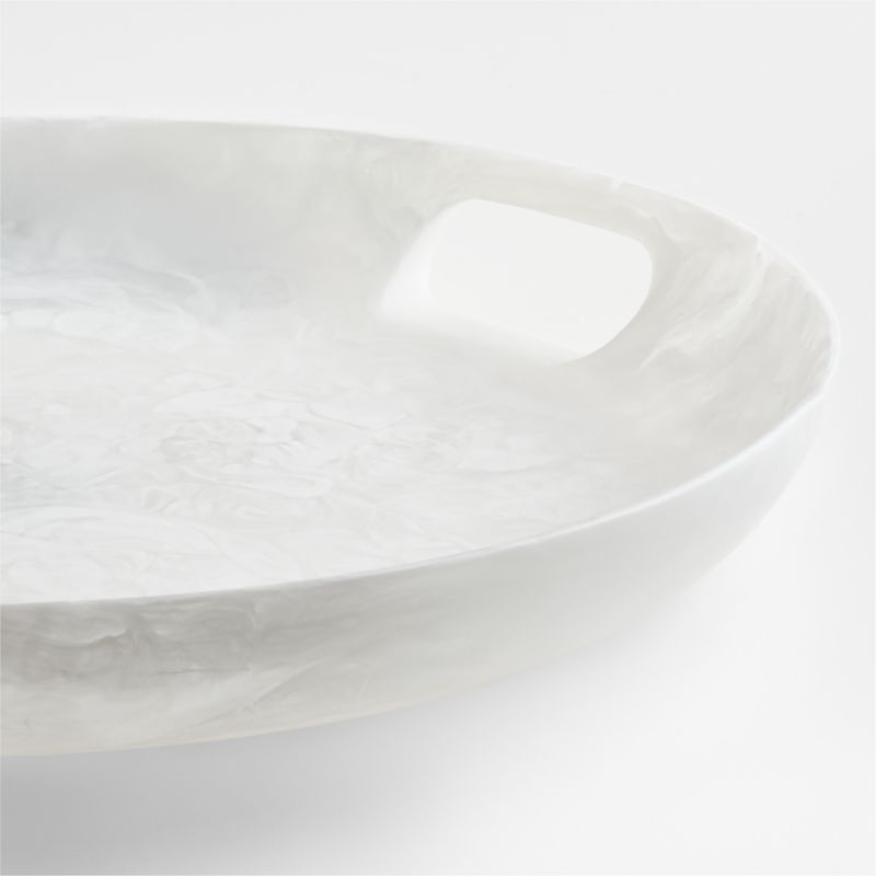 Naya White Resin 17.75" Round Serving Tray - Image 1