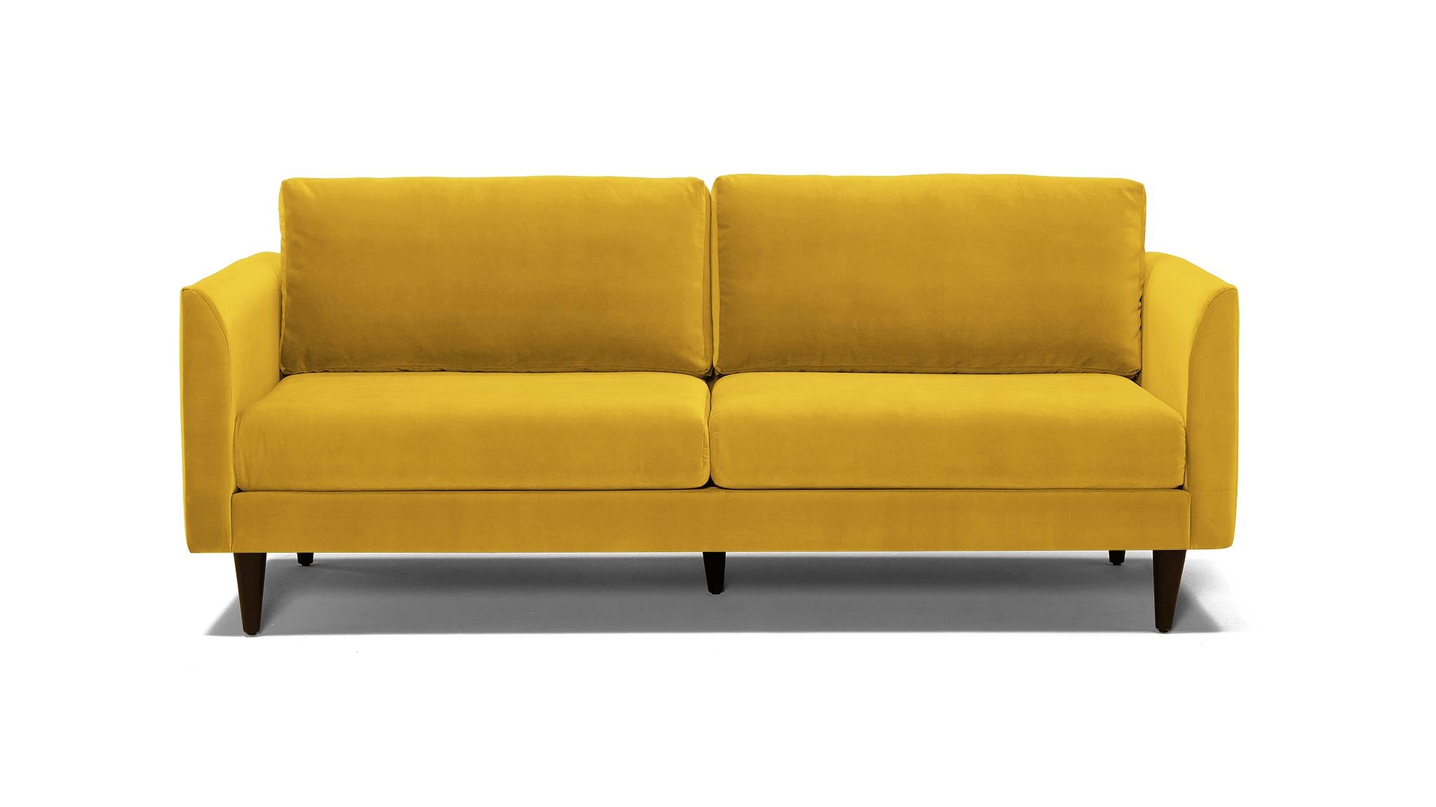 Yellow Adina Mid Century Modern Sofa - Bloke Goldenrod - Mocha - Image 0