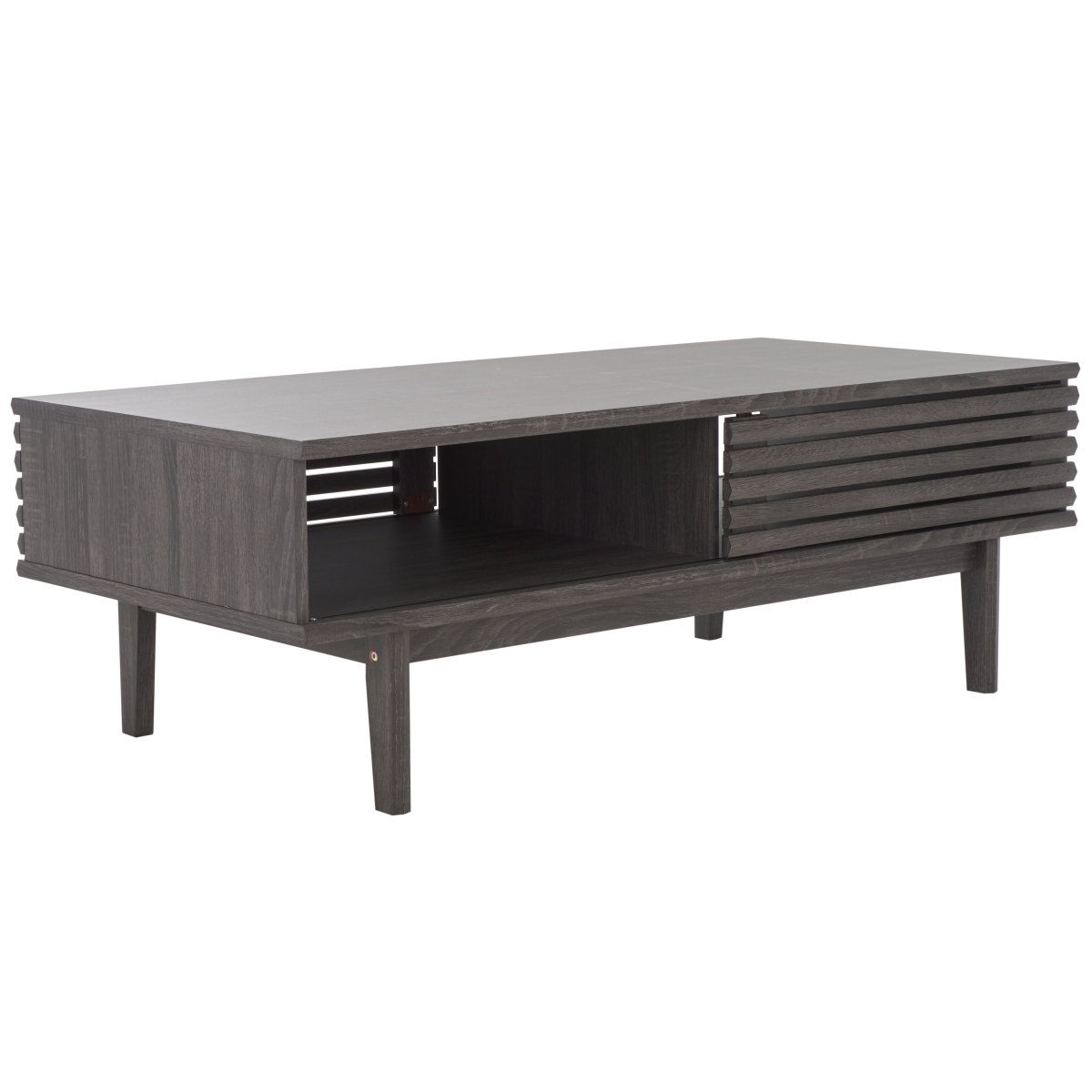 Aricia 2 Door Coffee Table - Distressed Black - Safavieh - Image 5