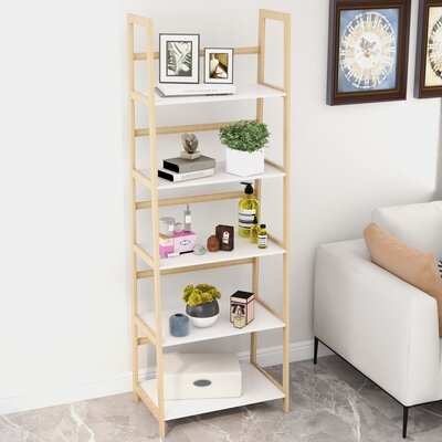 Judilyn 70.8" H x 15.74" W Solid Wood Ladder Bookcase - Image 0
