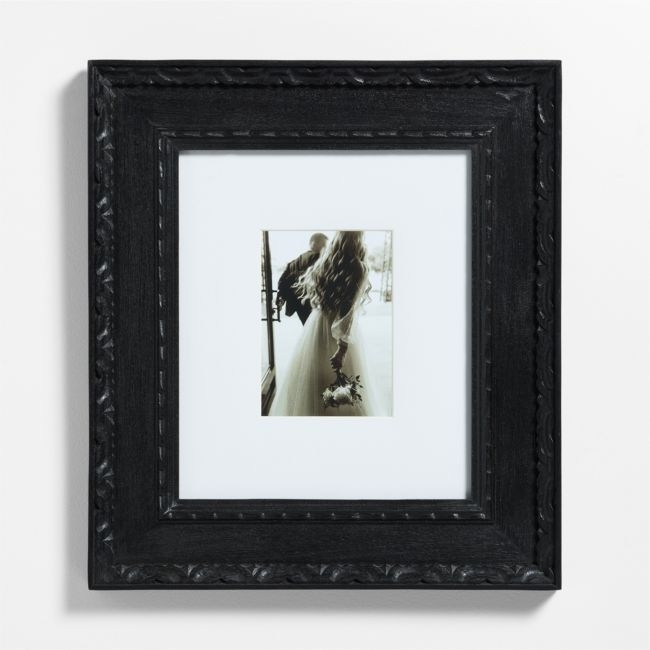 Edinburgh Black Wood 5x7 Wall Picture Frame with Interchangeable Mats - Image 0