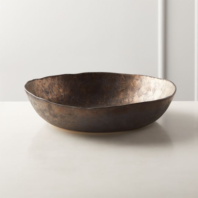 Damascene Bronze Metallic Serving Bowl - Image 0