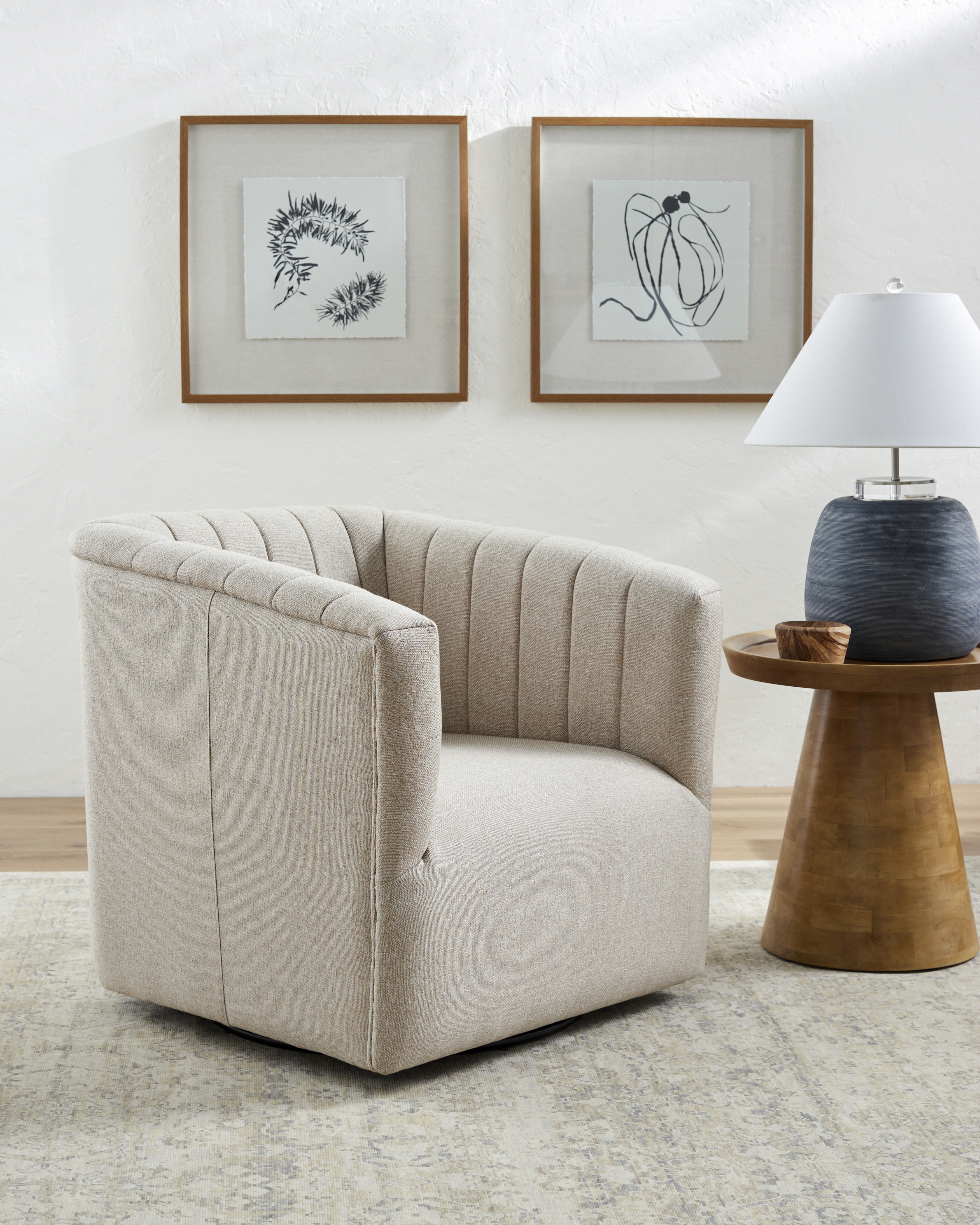 Maggie Polyester 30"H x 30"W x 28"D Swivel Chair - Image 2