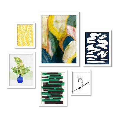 Abstract Sequence Green Stripe Eucalyptus by Hope Bainbridge - 6 Piece Picture Frame Print Set on Paper - Image 0