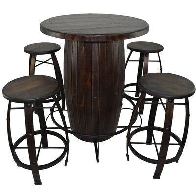 Barboza 5 Pieces Bar Height Solid Wood Dining Set - Image 0