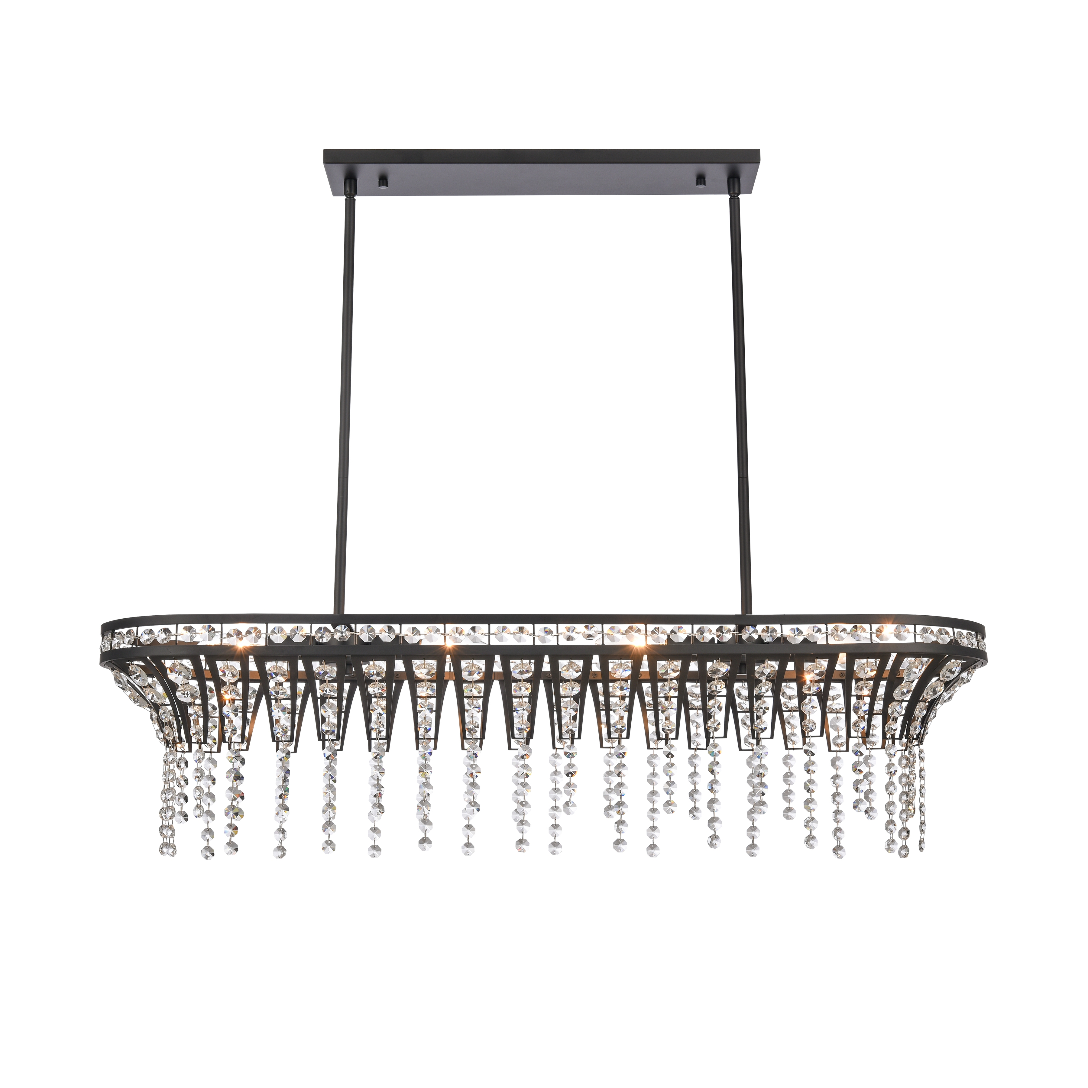 Fantania 36'' Wide 4-Light Linear Chandelier - Matte Black - Image 0