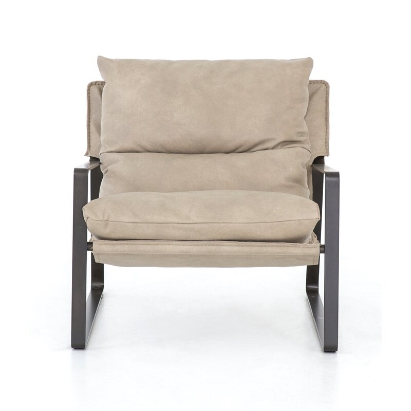 Four Hands Kensington Armchair Fabric: Umber Natural Genuine Leather - Image 1