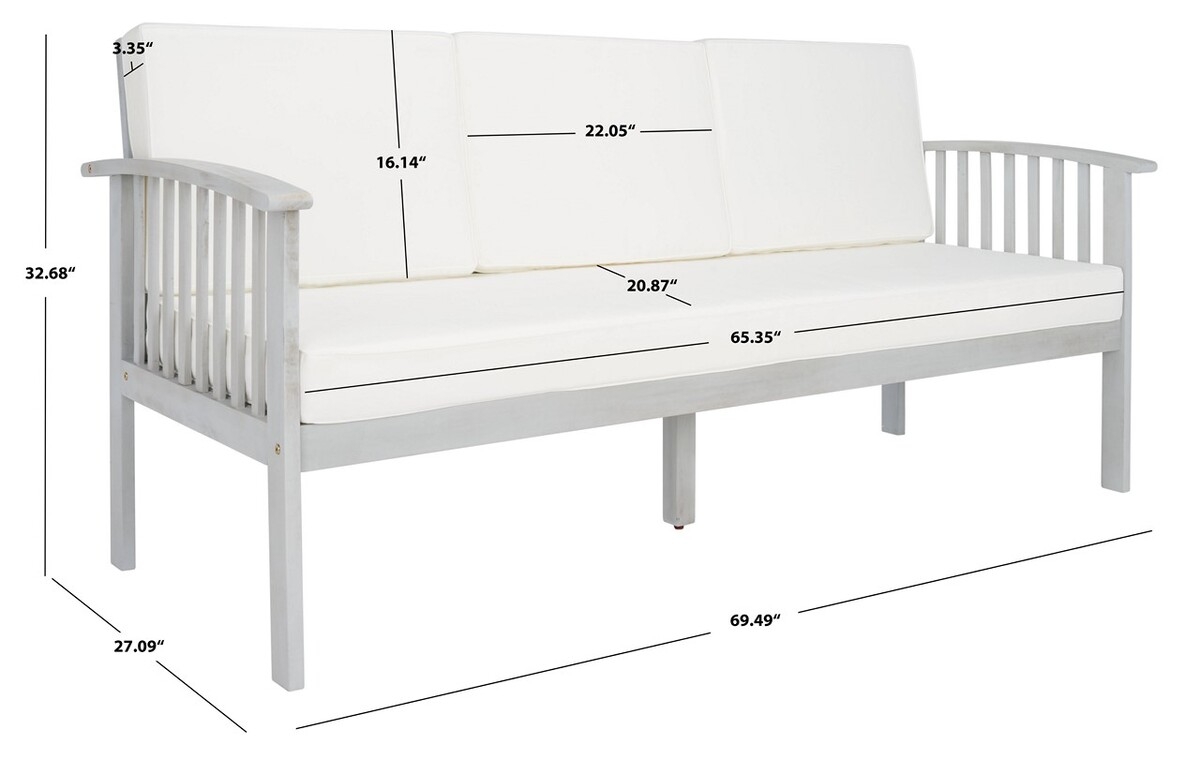 Finnick Outdoor Bench - Grey/Beige - Safavieh - Image 9