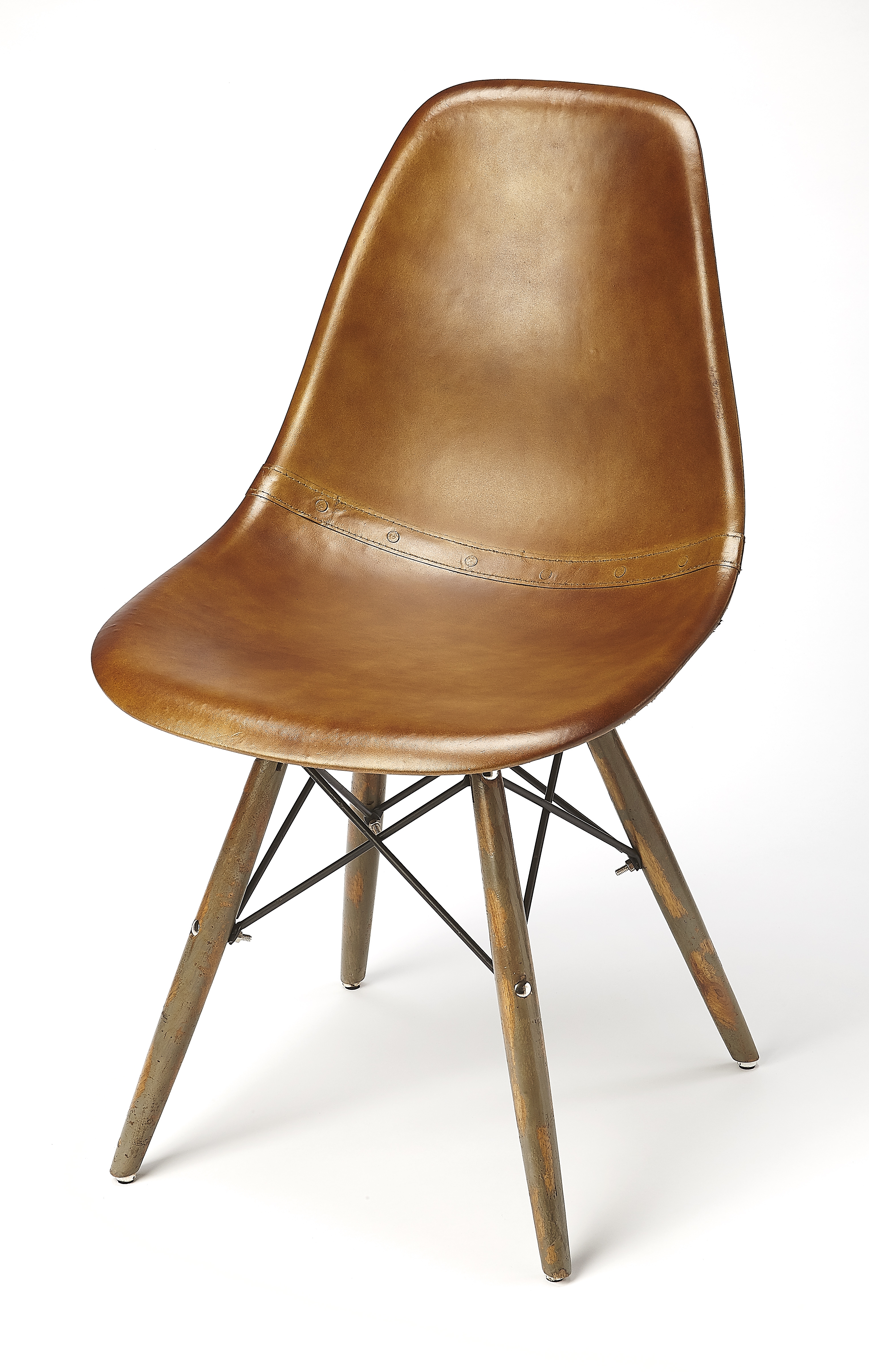 Orson Brown Leather Side Chair - Image 0