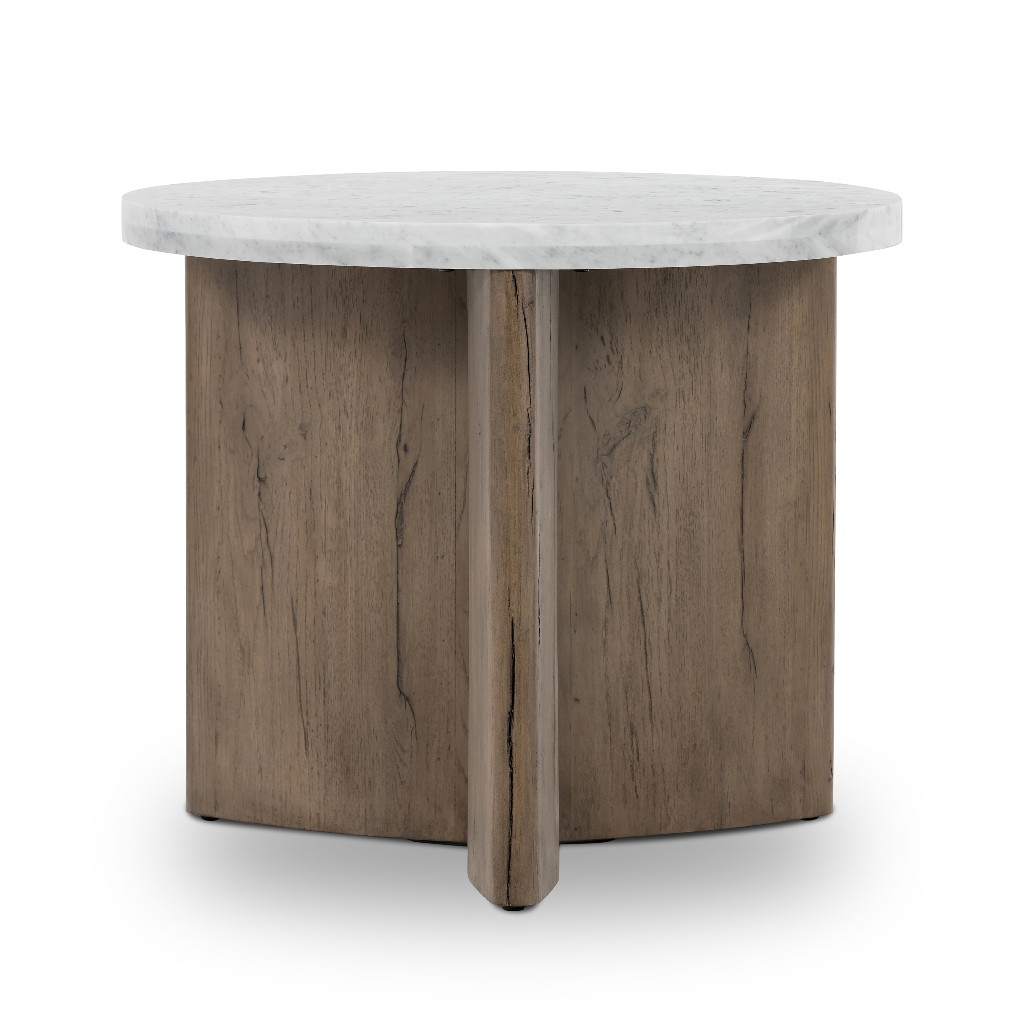 Toli End Table-Italian White Marble - Image 0