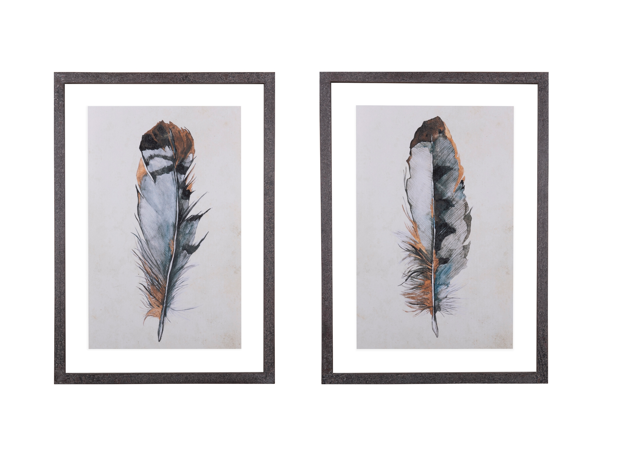 Wood Framed Wall Décor with Feathers (Set of 2 Designs) - Image 0