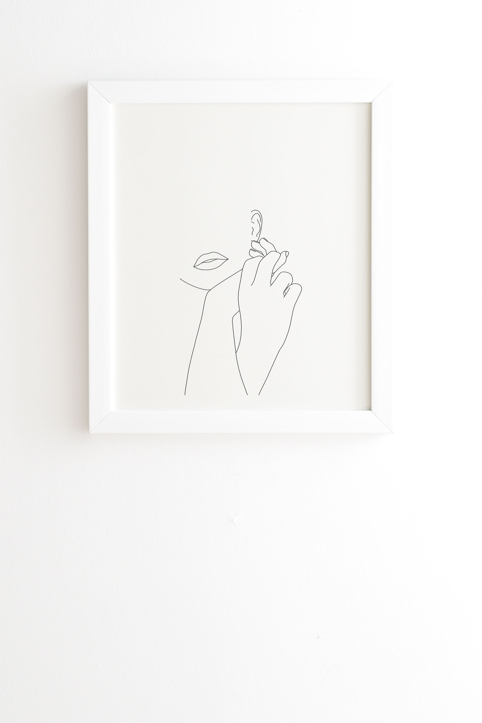 Minimalist Face Illustration by The Colour Study - Framed Wall Art Basic White 30" x 30" - Image 0