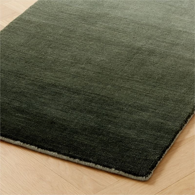 Bicoastal Handwoven Green Wool Runner Rug 2.5'x8' - Image 1