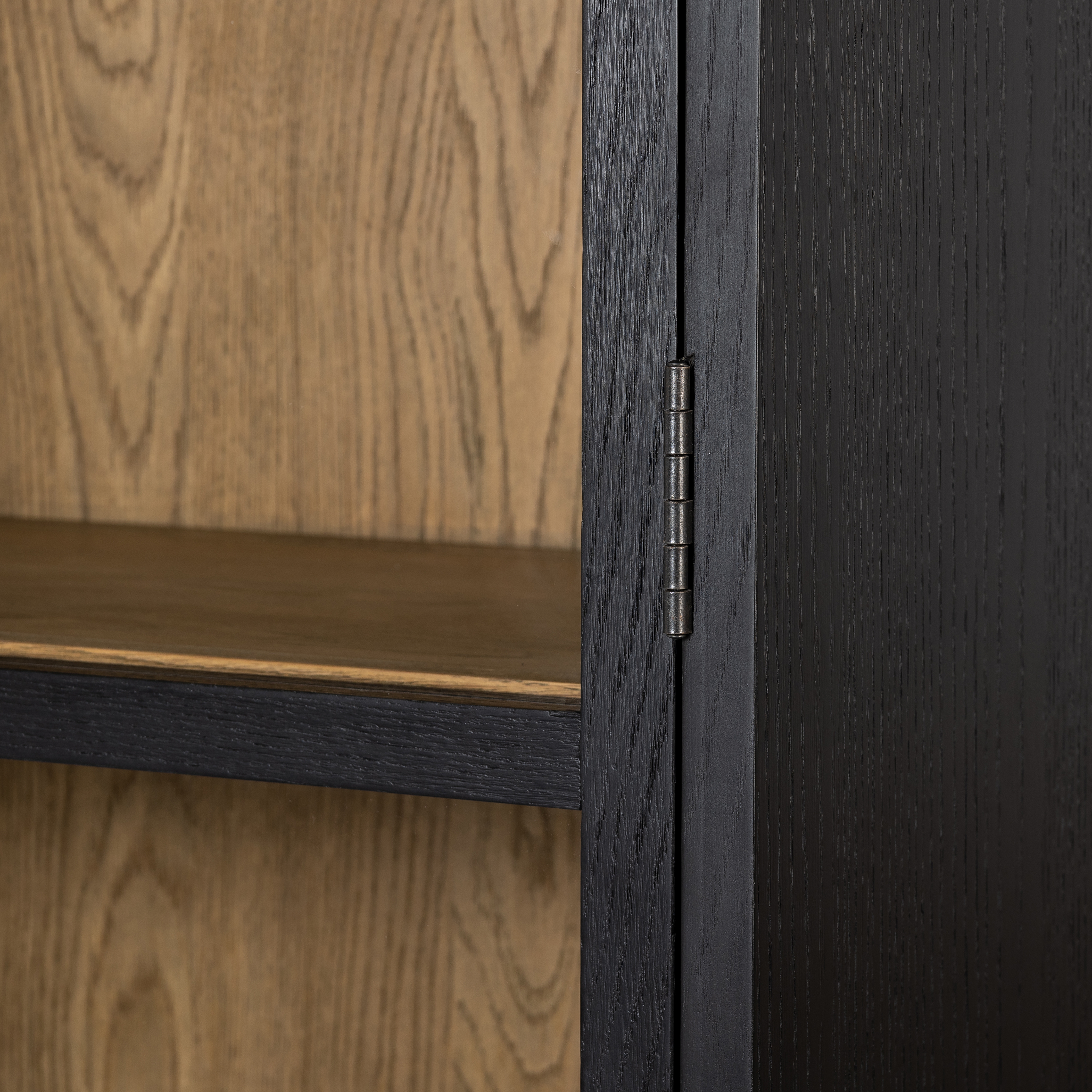 Millie Panel & Glss Door Cabinet-Mtt Blk - Image 9