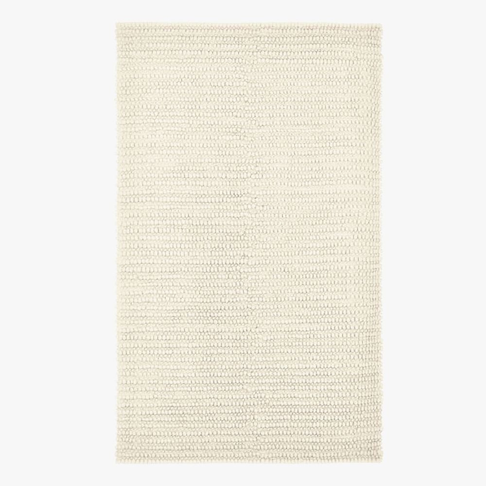 Textured Wool Rug and Basic Rug Pad Set, 5'x8', Natural - Image 0