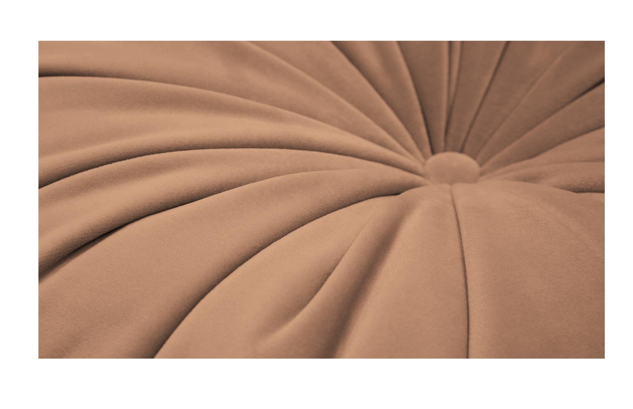 Pink Minka Mid Century Modern Pleated Round Pillow - Royale Blush - Image 2