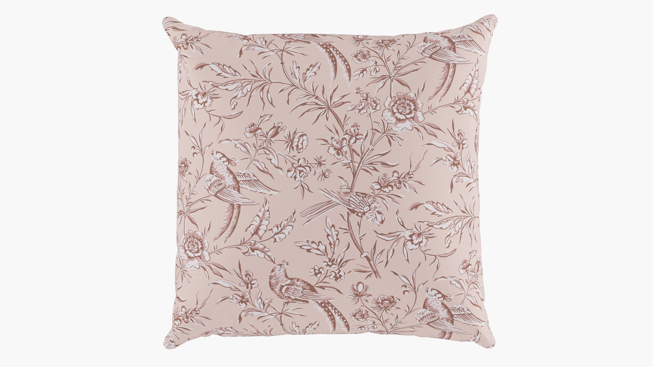Outdoor 20" Throw Pillow, Blush Aviary, 20" x 20" - Image 0